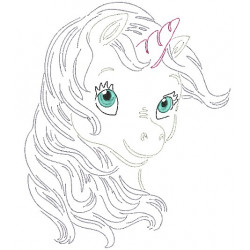Stickdatei - Baby Unicorn LineArt 8